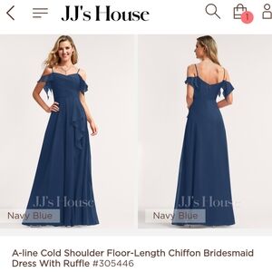 JJs House Blue Asymmetrical Ruffled Maxi Dress